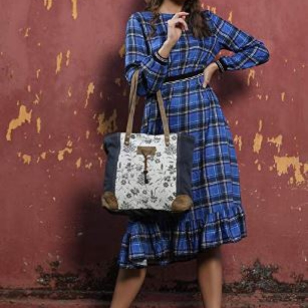 NEW Myra Bag Upcycled Canvas Tote Bag Large Purse - Picture 3 of 8